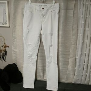 White old navy rockstar mid rise jeans